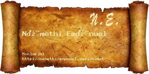 Némethi Emánuel névjegykártya